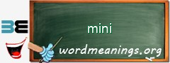 WordMeaning blackboard for mini